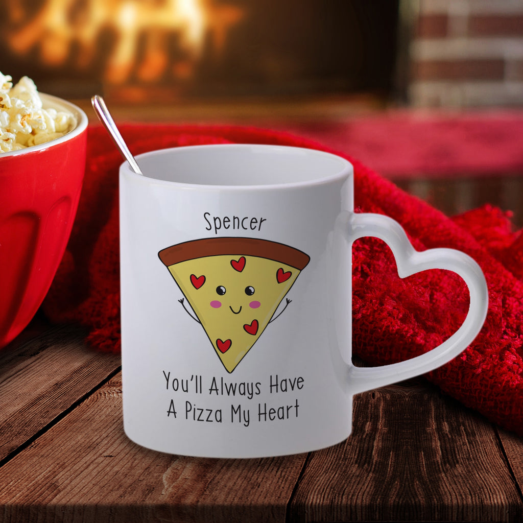 Pizza My Heart Heart Handle Mug