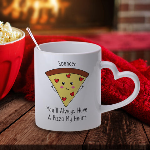 Pizza My Heart Heart Handle Mug