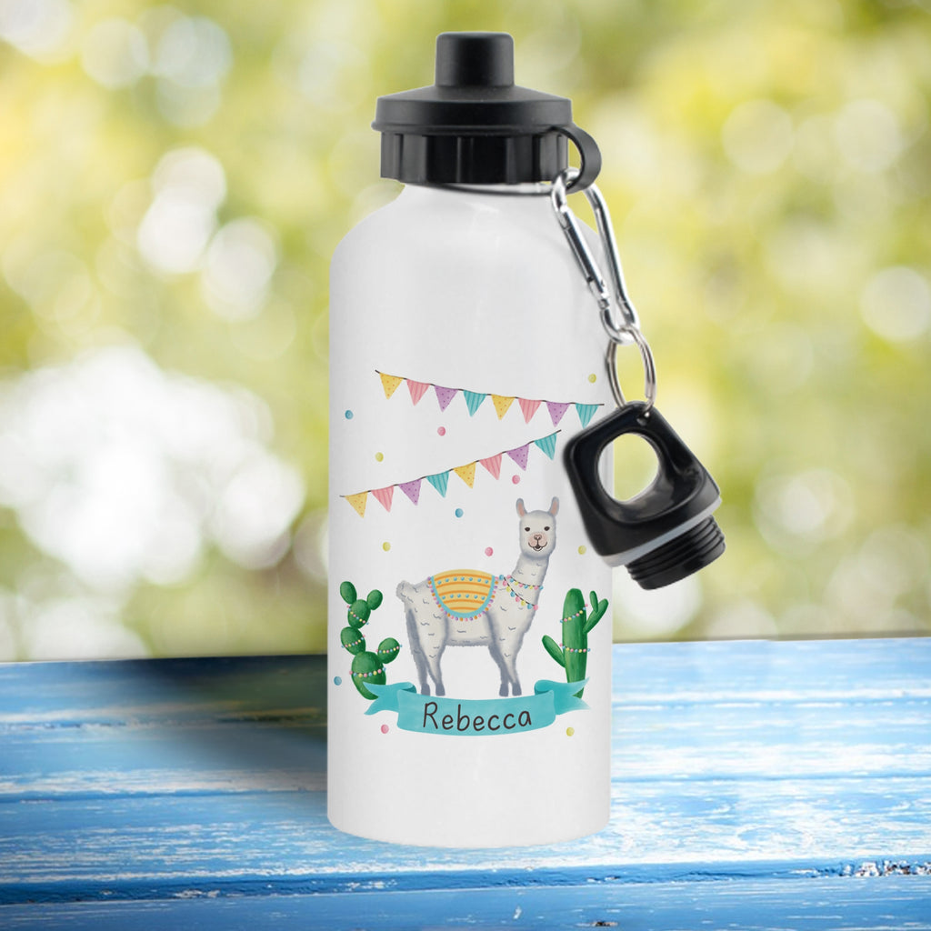 Llama Fiesta White Water Bottle