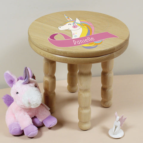 Unicorn Wooden Stool