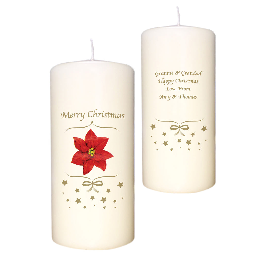 Poinsettia Christmas Candle