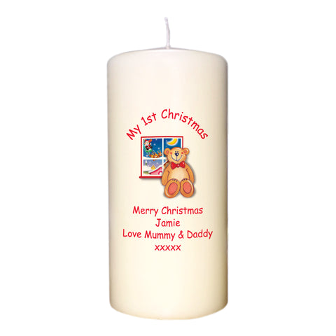 Teddy & Window Christmas Candle