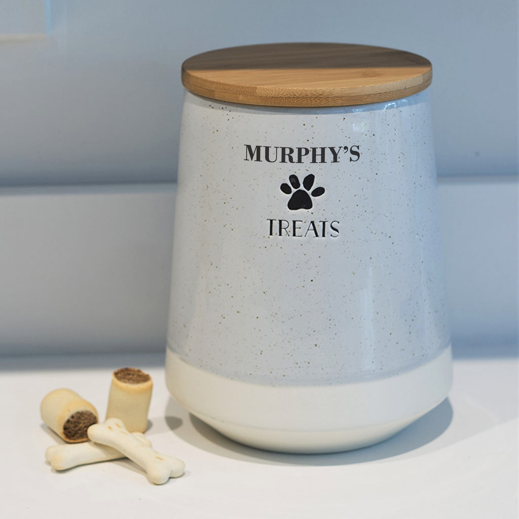 Grey ceramic Treat Storage Jar
