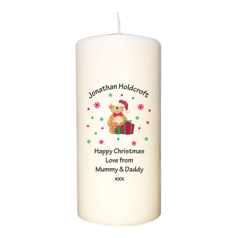Christmas Teddy & Hat Candle