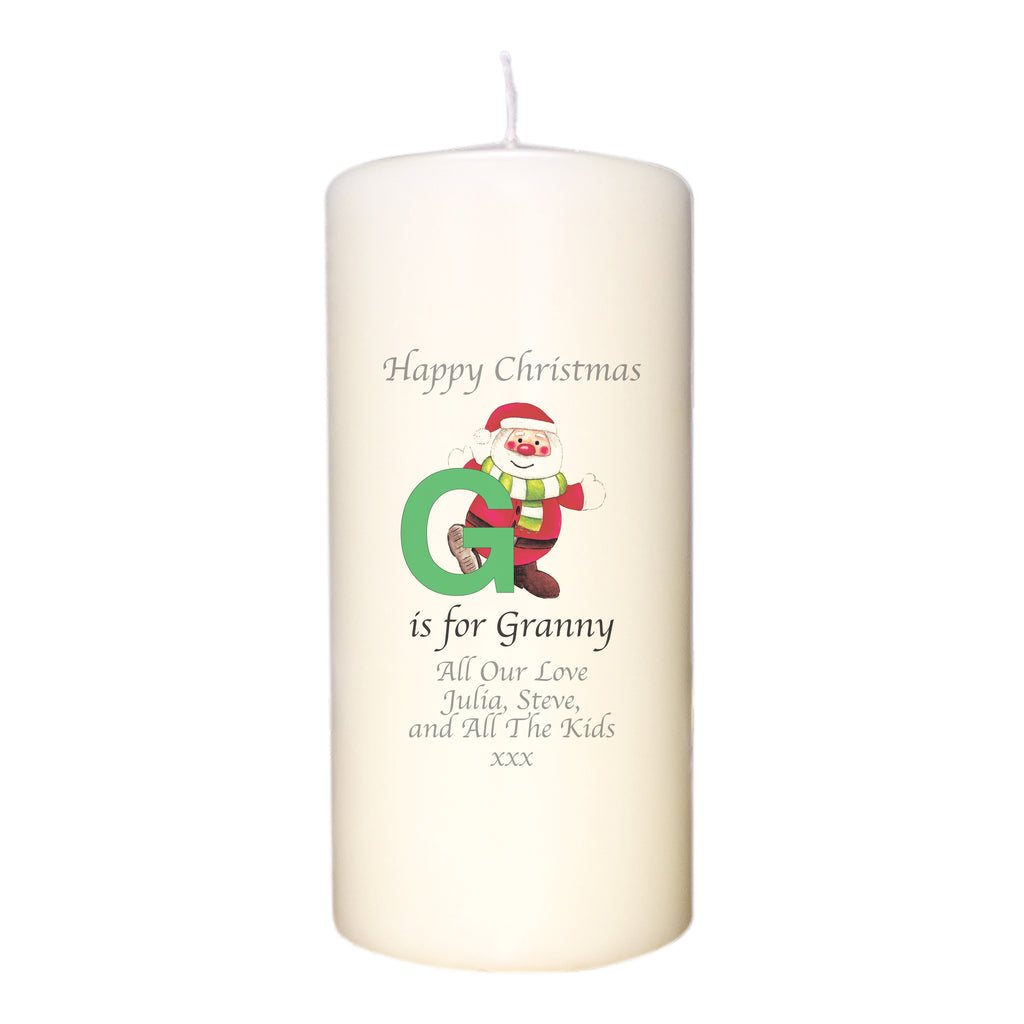Initial Santa Candle