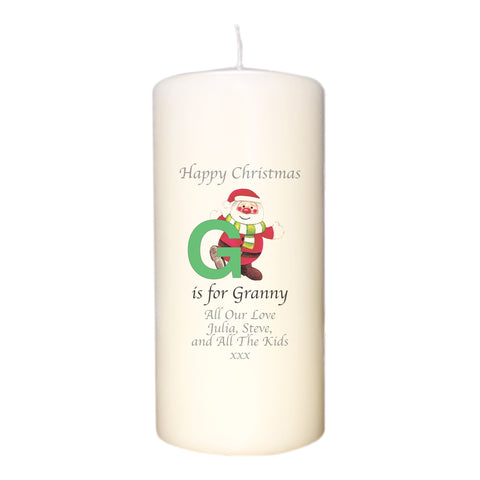Initial Santa Candle