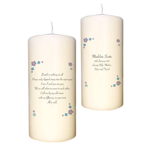 Forget Me Not Memorial Candle