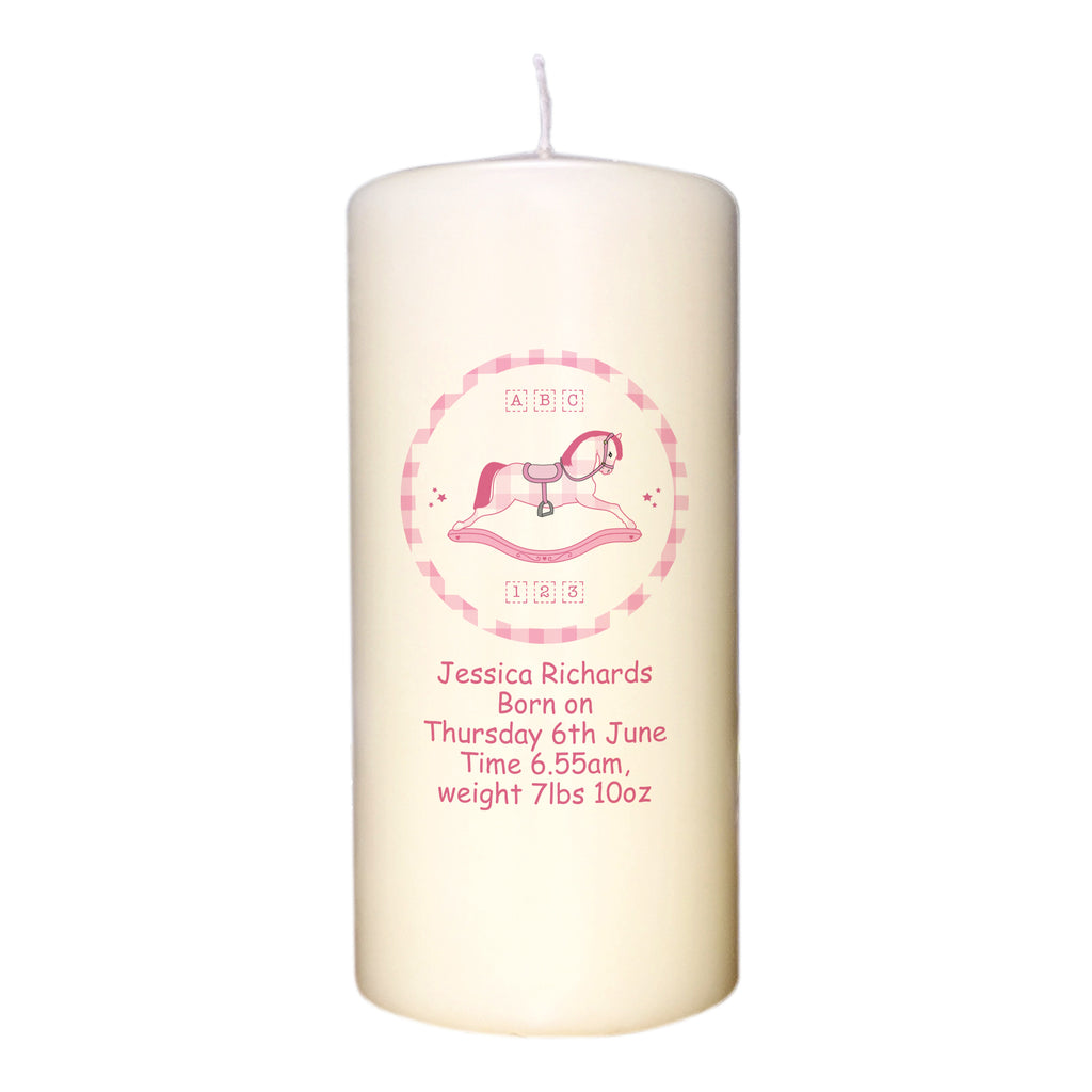 Pink Rocking Horse Candle
