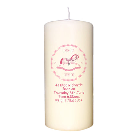 Pink Rocking Horse Candle