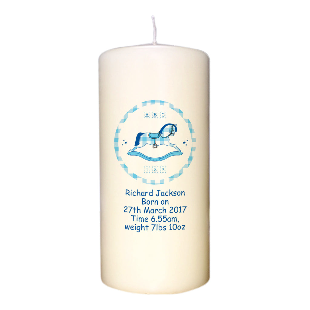 Blue Rocking Horse Candle