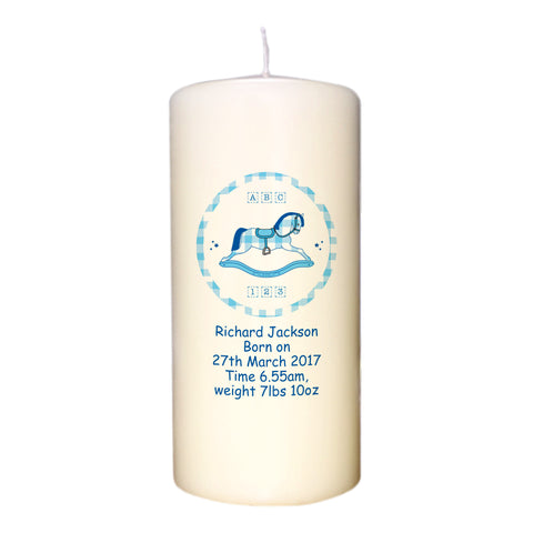 Blue Rocking Horse Candle