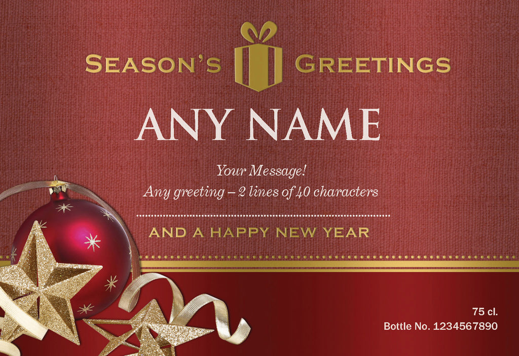 Christmas Baubles Labels for Red Wine (Pack of 2)
