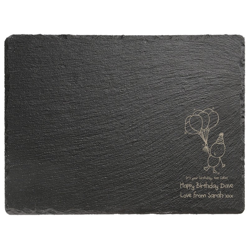 Chilli & Bubble's Birthday Rectangle slate cheese board