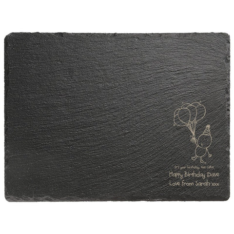 Chilli & Bubble's Birthday Rectangle slate cheese board