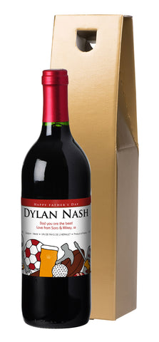 French VdP Father's Day Montage Red Wine in a Gold Box