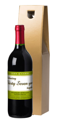 French AC ANY YEAR Anniversary Red Wine in a Gold Box