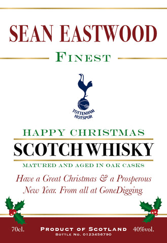 Spurs Christmas Labels for Blended Whisky