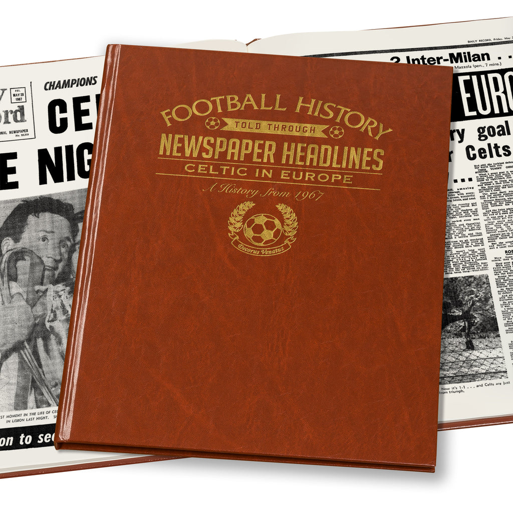 Celtic Europe Football Newspaper Book Brown Leatherette