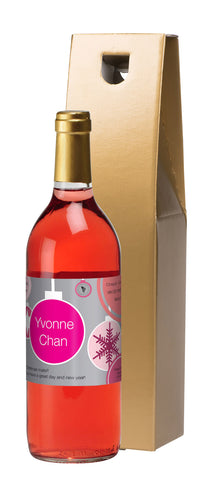 French VdP Christmas Rosé Wine in a Gold Box