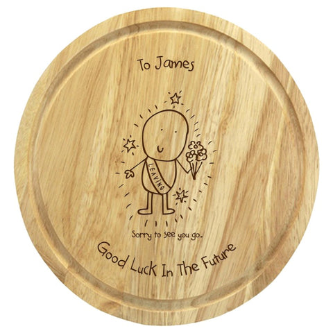 Chilli & Bubble's Leaving round chopping board
