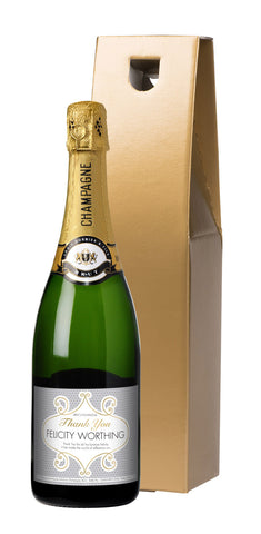 Thank You Circles Champagne in a Gold Gift Box