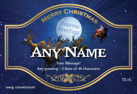 Santa Labels for White Wine