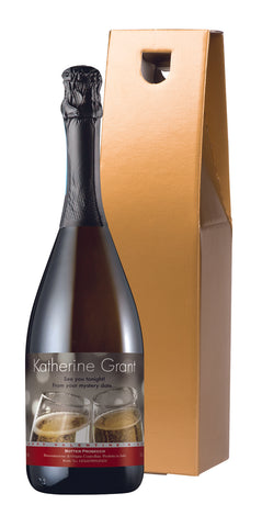 Valentine's Flutes Prosecco in a Gold Box