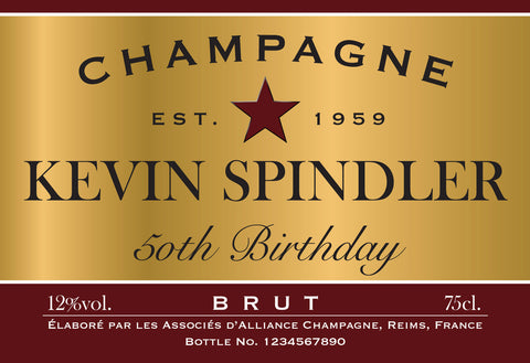 Birthday Red Champagne in a silk lined Gift Box