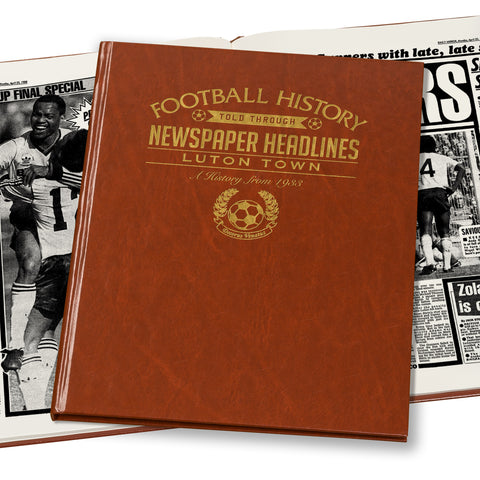 Luton Town Newspaper Book - Brown Leatherette