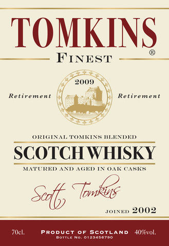 Retirement Labels for Blended Whisky (Pack of 2)