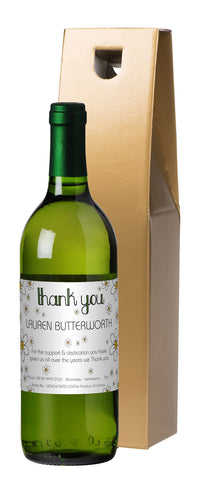 French AC Thank You Daisies White Wine in a Gold Box