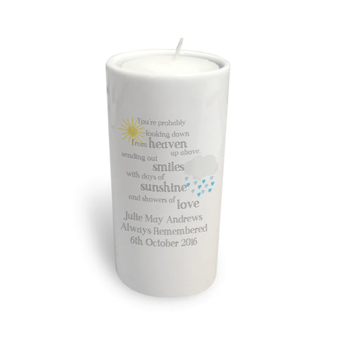 Showers of Love Memorial round tea light holder