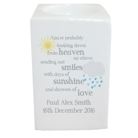 Showers of Love Memorial square tea light holder