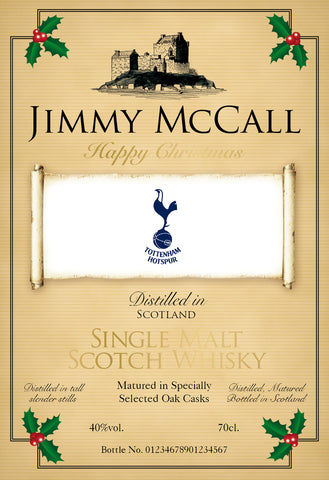 Spurs Christmas Labels for Single Malt Whisky