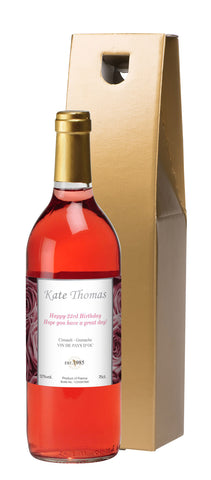 French VdP Roses Rosé Wine in a Gold Box