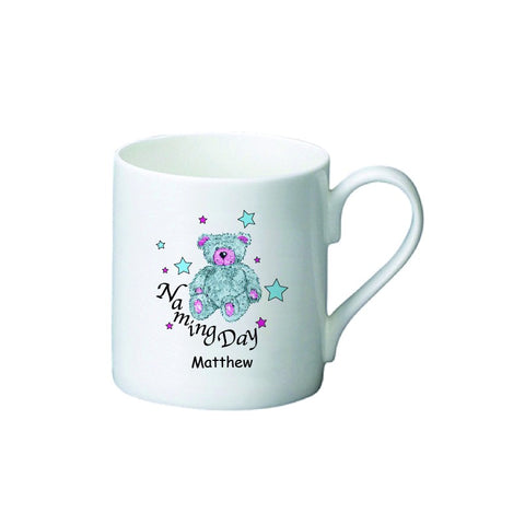 Teddy & Stars Blue Naming Day Bone China Mug