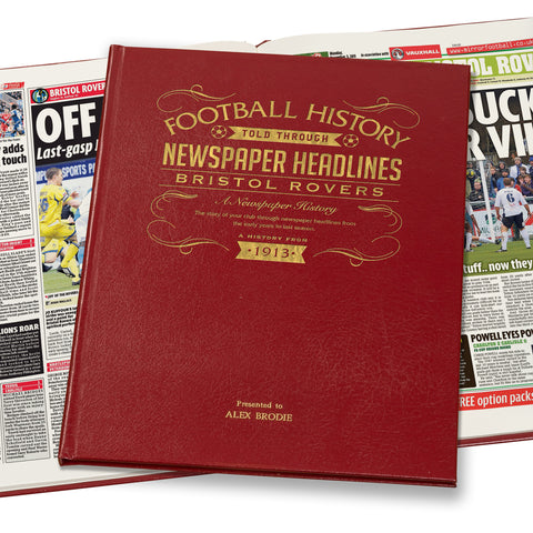 Bristol Rovers Football Newspaper Book Leather Red Cover