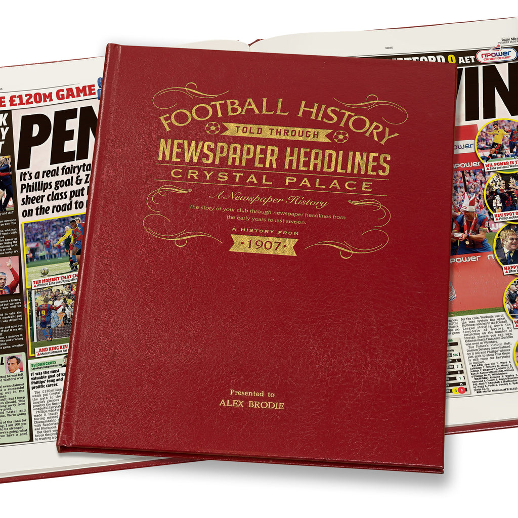 Crystal Palace Football Newspaper Book Leather Red Cover