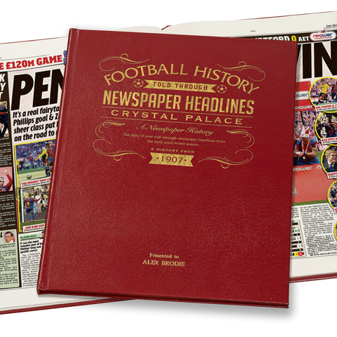 Crystal Palace Football Newspaper Book Leather Red Cover