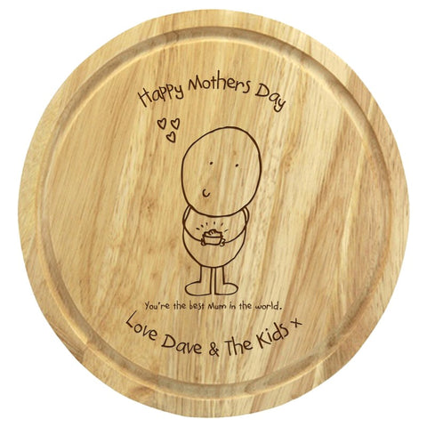 Chilli & Bubble's Mother's Day round chopping board