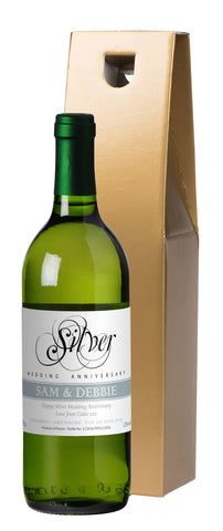 French VdP Silver Anniversary White Wine in a Gold Box