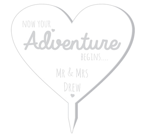 Adventure Heart Cake Topper