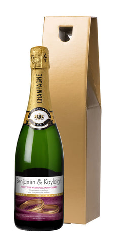 Velvet Anniversary Champagne in a Gold Gift box
