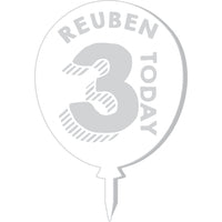 Numbered Birthday Balloon Cake Topper