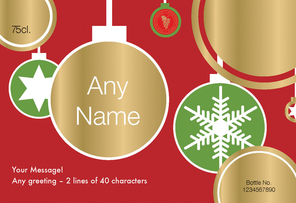 Christmas Labels for Red Wine (Pack of 2)