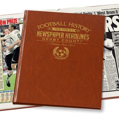Derby County Football Newspaper Book - Brown Leatherette (Colour Pages)