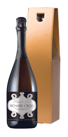 Thank You Squares Prosecco in a Gold Box