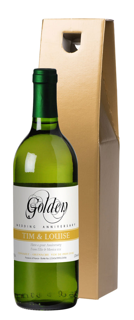 French AC Golden Anniversary White Wine in a Gold Box