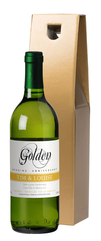 French AC Golden Anniversary White Wine in a Gold Box
