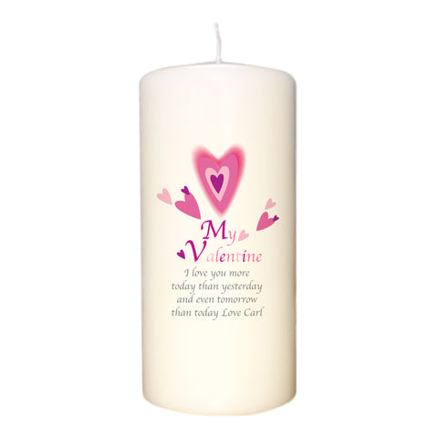 Red Hearts Valentine Candle